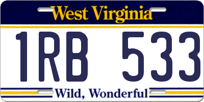 WV license plate 1RB533