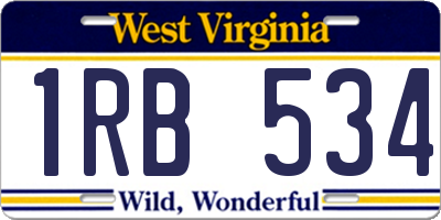 WV license plate 1RB534