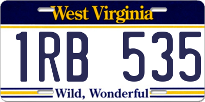 WV license plate 1RB535