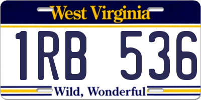 WV license plate 1RB536