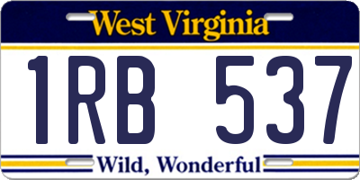 WV license plate 1RB537