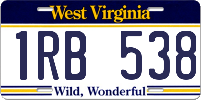 WV license plate 1RB538