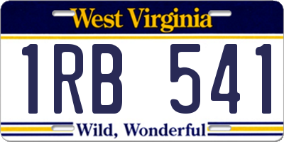WV license plate 1RB541