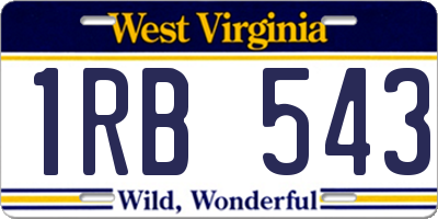 WV license plate 1RB543