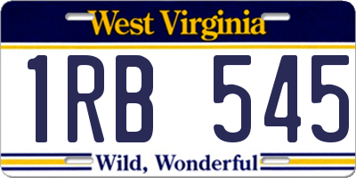 WV license plate 1RB545