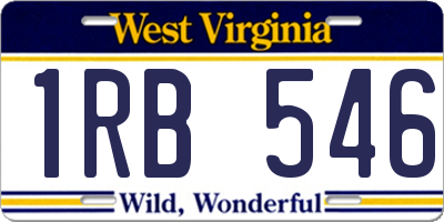 WV license plate 1RB546