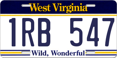 WV license plate 1RB547