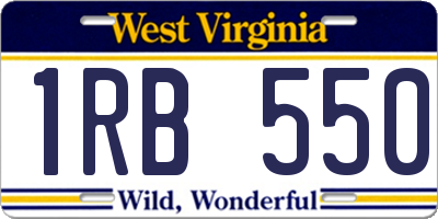 WV license plate 1RB550