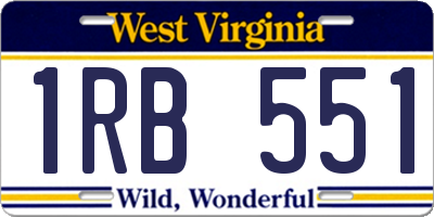 WV license plate 1RB551