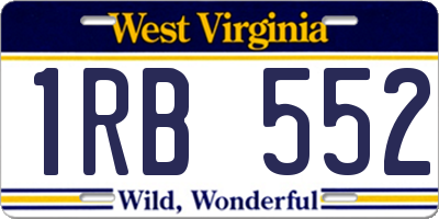 WV license plate 1RB552