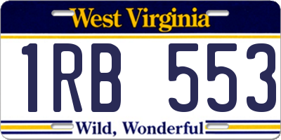 WV license plate 1RB553