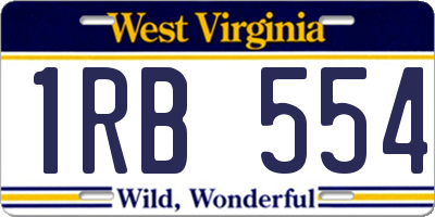 WV license plate 1RB554