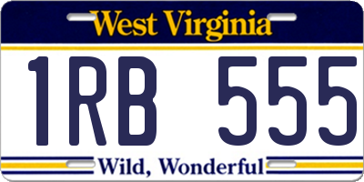 WV license plate 1RB555