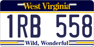 WV license plate 1RB558