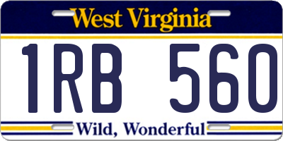 WV license plate 1RB560