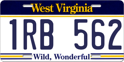 WV license plate 1RB562