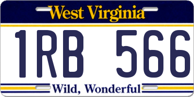 WV license plate 1RB566