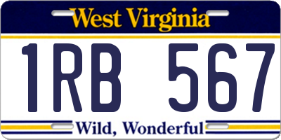 WV license plate 1RB567