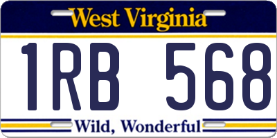 WV license plate 1RB568