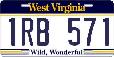 WV license plate 1RB571