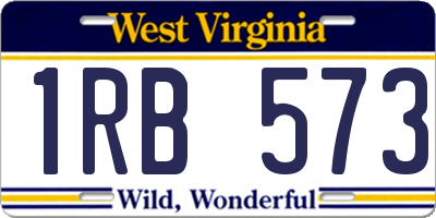 WV license plate 1RB573