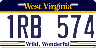 WV license plate 1RB574