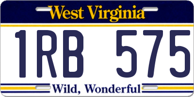 WV license plate 1RB575