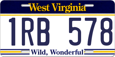 WV license plate 1RB578