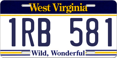 WV license plate 1RB581