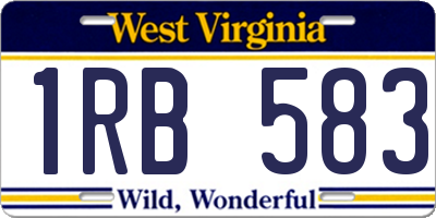 WV license plate 1RB583