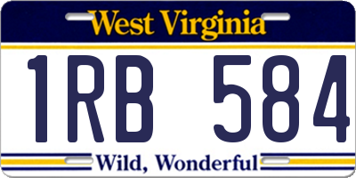 WV license plate 1RB584