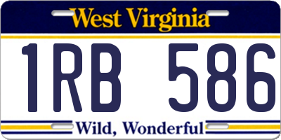 WV license plate 1RB586