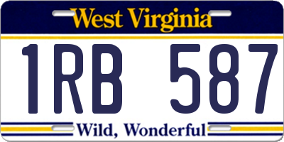 WV license plate 1RB587