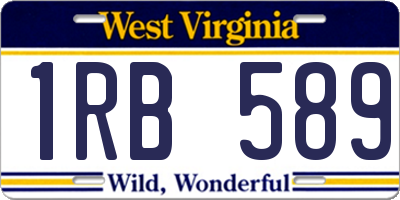 WV license plate 1RB589
