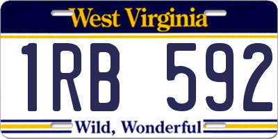 WV license plate 1RB592