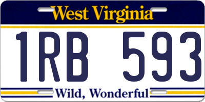 WV license plate 1RB593