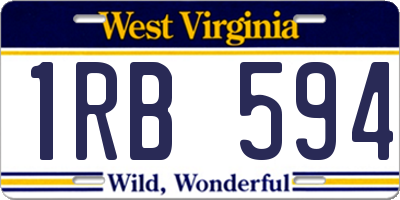 WV license plate 1RB594
