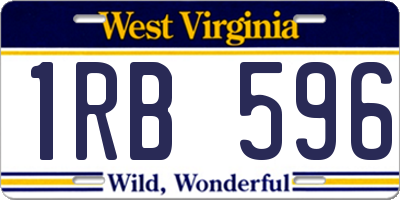 WV license plate 1RB596
