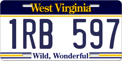 WV license plate 1RB597