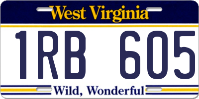 WV license plate 1RB605