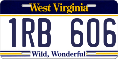 WV license plate 1RB606
