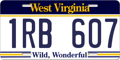 WV license plate 1RB607