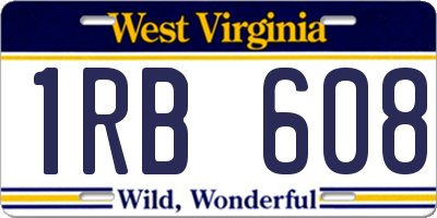 WV license plate 1RB608