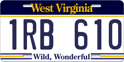 WV license plate 1RB610