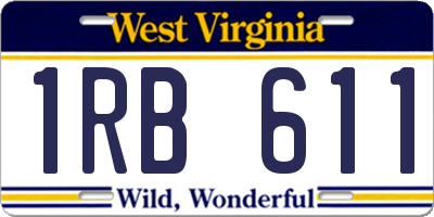 WV license plate 1RB611