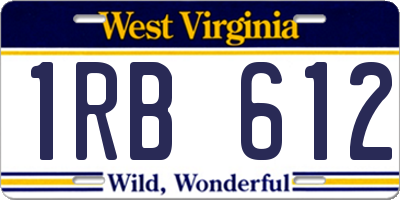 WV license plate 1RB612