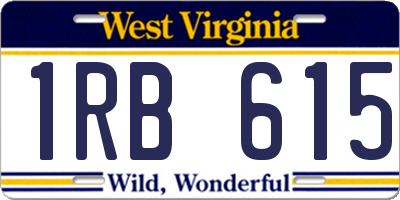 WV license plate 1RB615