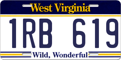WV license plate 1RB619