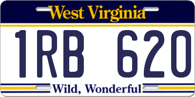 WV license plate 1RB620