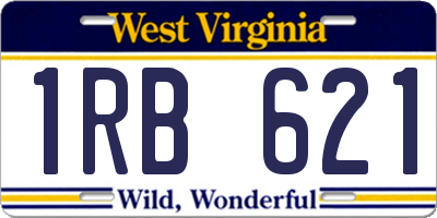 WV license plate 1RB621